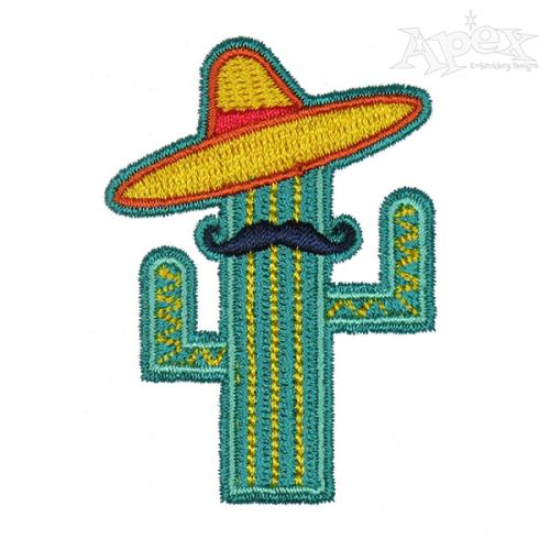 Mexican Cactus Embroidery Design