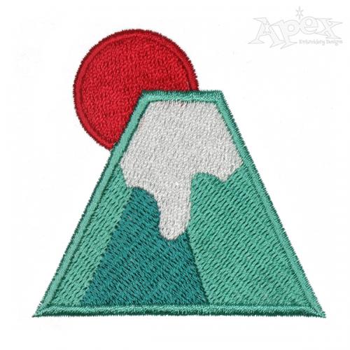 Mountain Sun Embroidery Design