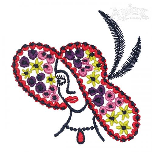 Artistic Lady Embroidery Design