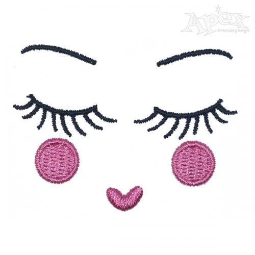 Cute Face Embroidery Design