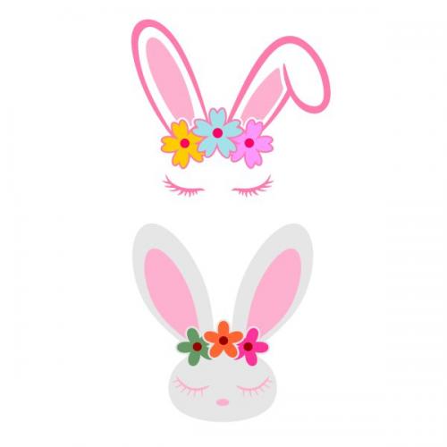 Easter Floral Bunny SVG Cuttable Design