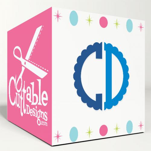 Two-Letter Scallop Circle Monogram SVG Cuttable Font