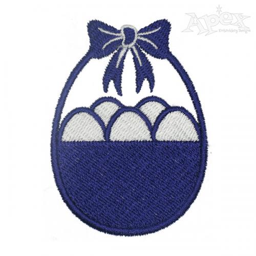 Easter Eggs Basket with Bow Machine Embroidery Design - Apex