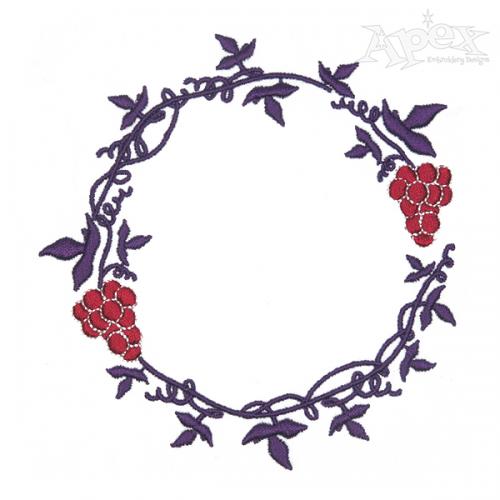 Grapevine Circle Embroidery Design