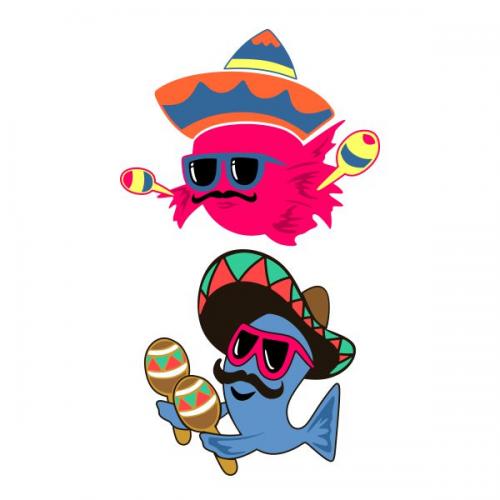 Fiesta Fish wearing Sombrero SVG Cuttable Design
