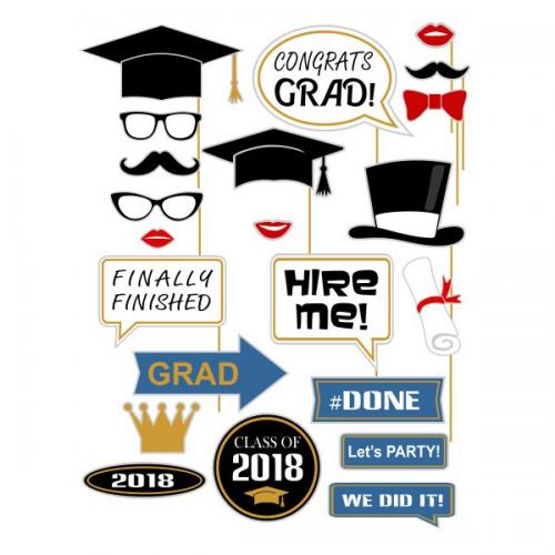 Graduation Photo Props Booth SVG Cuttable Design