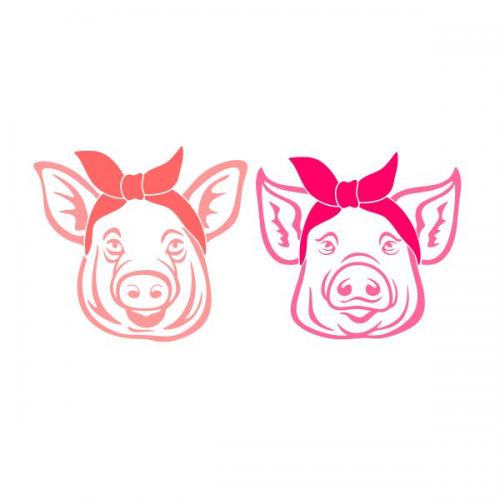 Bandana Pig SVG Cuttable Design