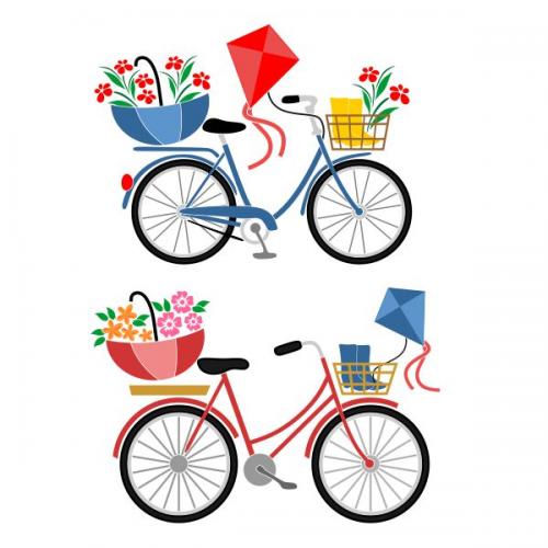 Spring Bicycle SVG Cuttable Design