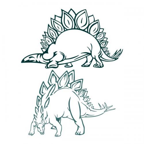 Stegosaurus Dinosaur SVG Cuttable Design