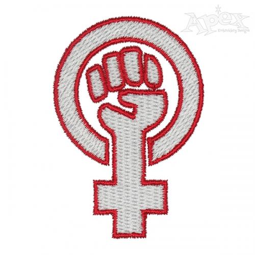 Feminist Symbol Embroidery Design