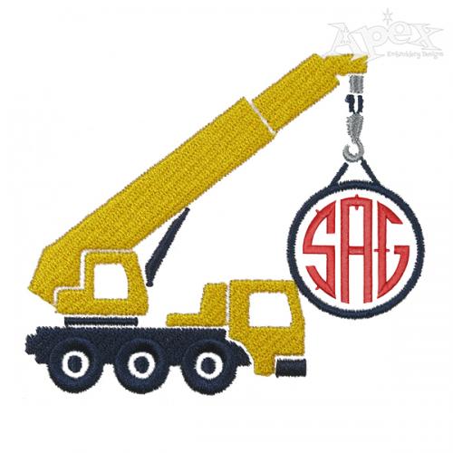 Construction Tow Truck Monogram Embroidery Frame