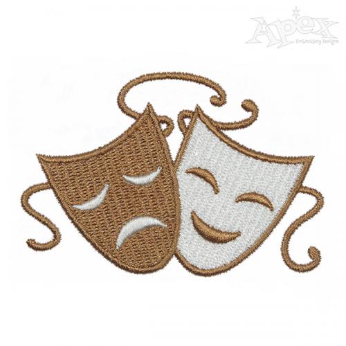 Theater Masks Embroidery Design
