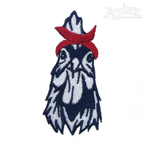 Chicken Bandana Embroidery Design