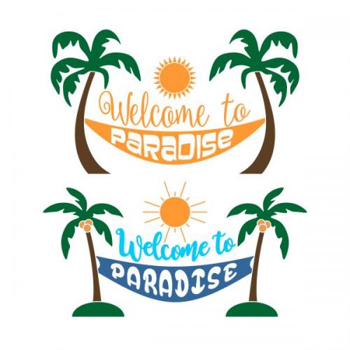 Welcome to Paradise Palm Beach Hammock SVG Cuttable Design