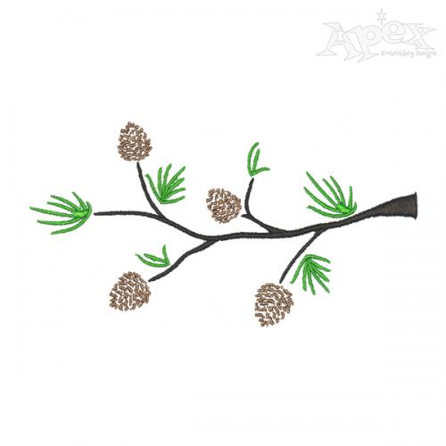 Pine Cone Branch Embroidery Design