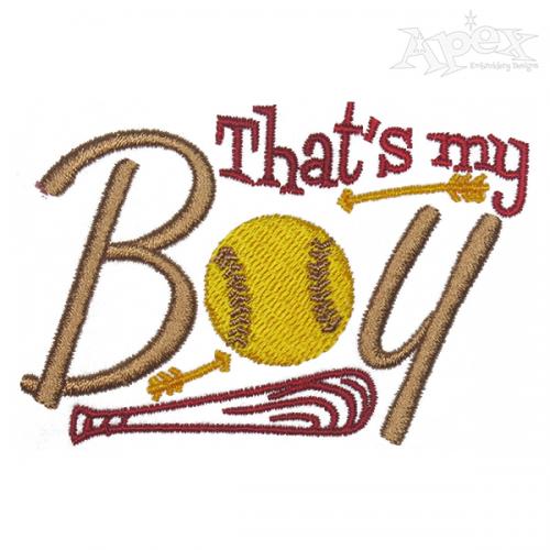 That's My Girl Boy Baseball Softball Embroidery Design