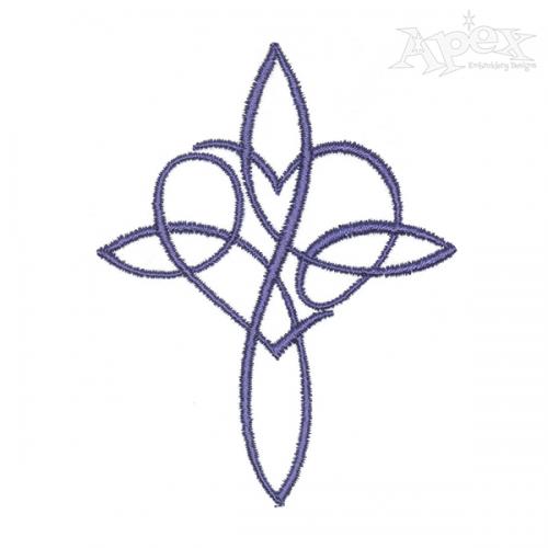 Infinity Cross Heart Embroidery Design