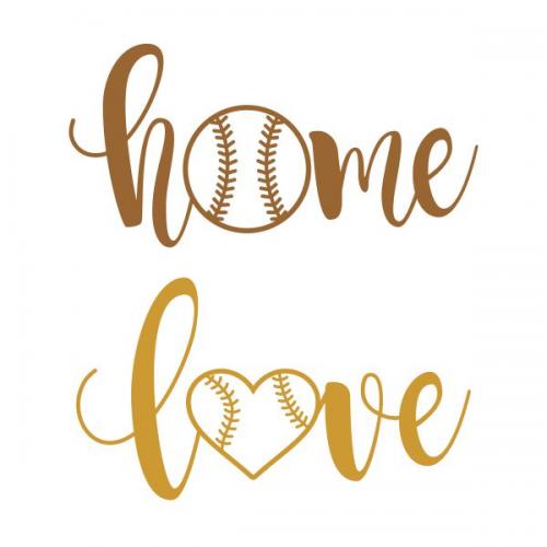 Home Love Baseball Softball SVG Cuttable Design