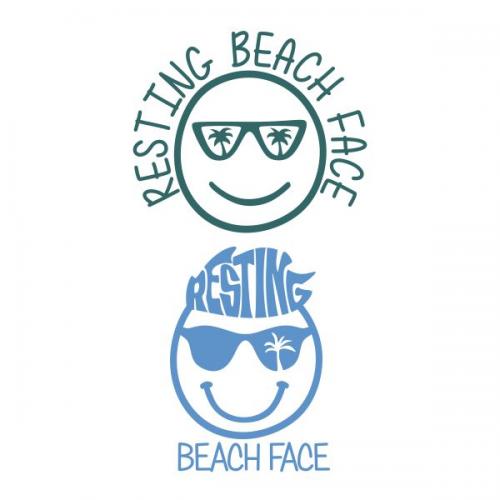 Resting Beach Face SVG Cuttable Design