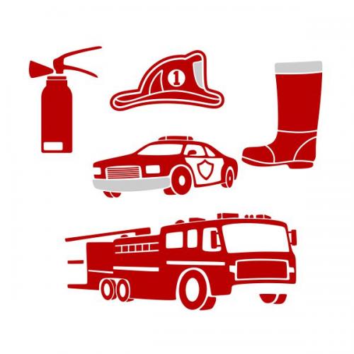 Firefighter Pack SVG Cuttable Design