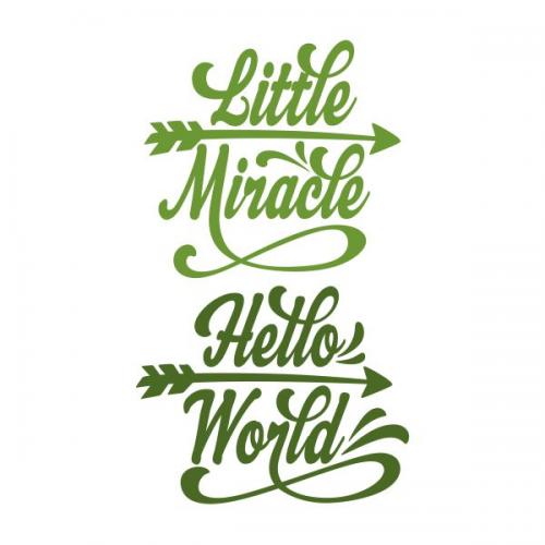 Little Miracle Hello World Newborn SVG Cuttable Design