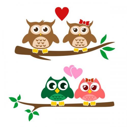 Owl Couple SVG Cuttable Design