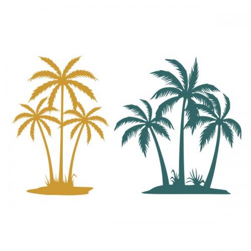 Island Palm Trees SVG Cuttable Design