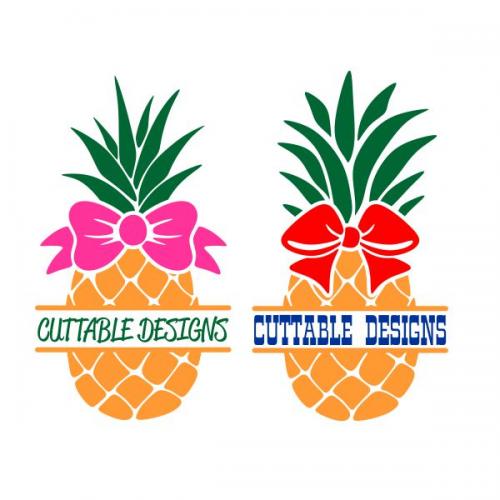 Pineapple Bow Split SVG Cuttable Frame