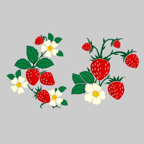 Strawberry Flower SVG Cuttable Design