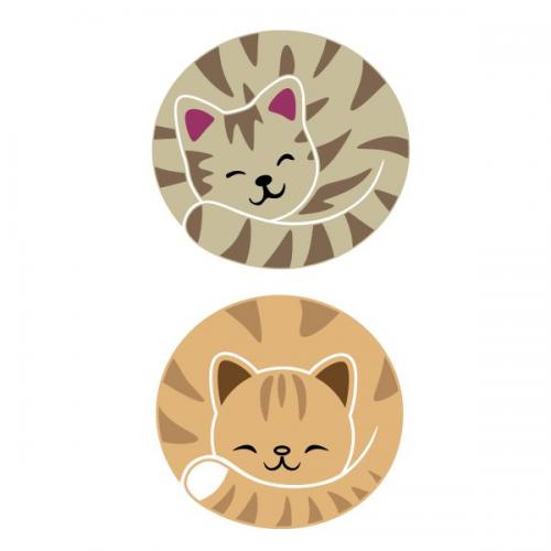 Sleeping Tabby Cat SVG Cuttable Design