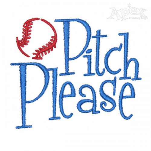 Pitch Please Embroidery Design