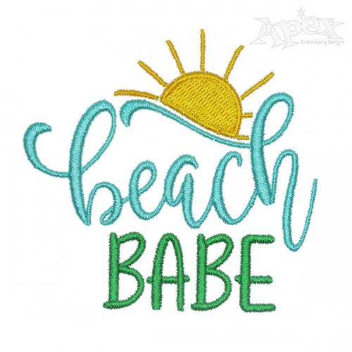 Beach Babe Embroidery Design