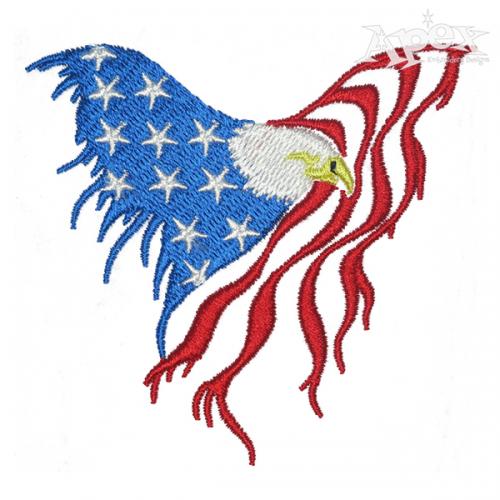 USA Flag Eagle Embroidery Design