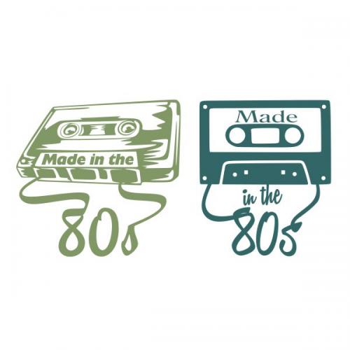 Made in the 80s Cassette Tape SVG Cuttable Design