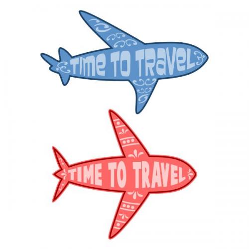 Time to Travel Airplane SVG Cuttable Design