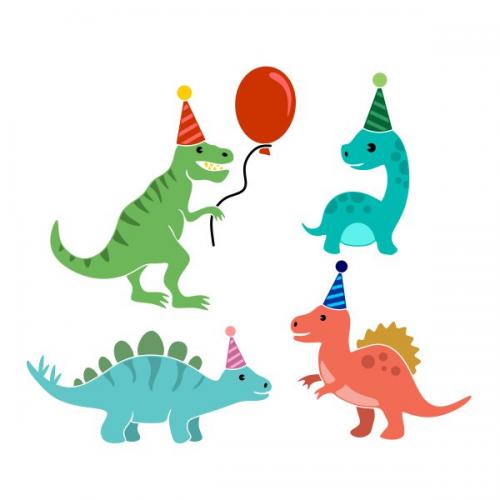Party Dino Dinosaur Pack SVG Cuttable Design