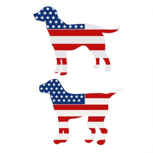 USA Flag Dog SVG Cuttable Design