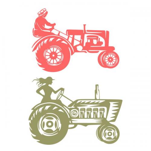 Super Farmer with Tractor SVG Cuttable Design