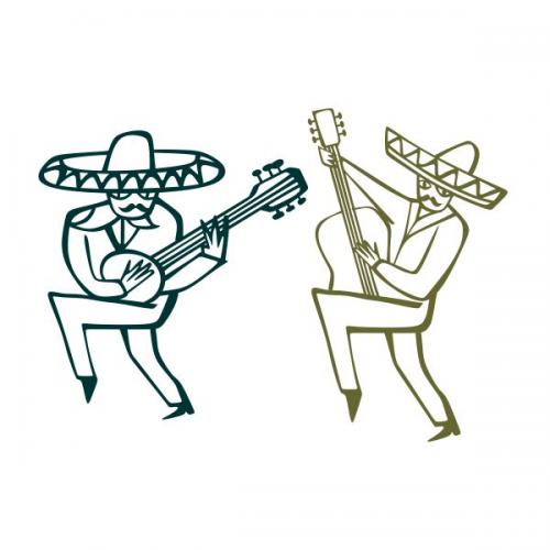 Mexican Guitarist SVG Cuttable Design