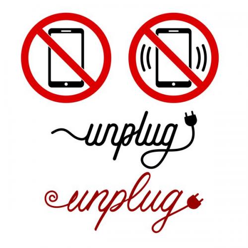 Unplug Cellphone Sign Cuttable Design Apex Designs & Fonts