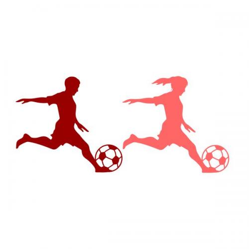 Soccer Player Silhouette SVG Cuttable Design
