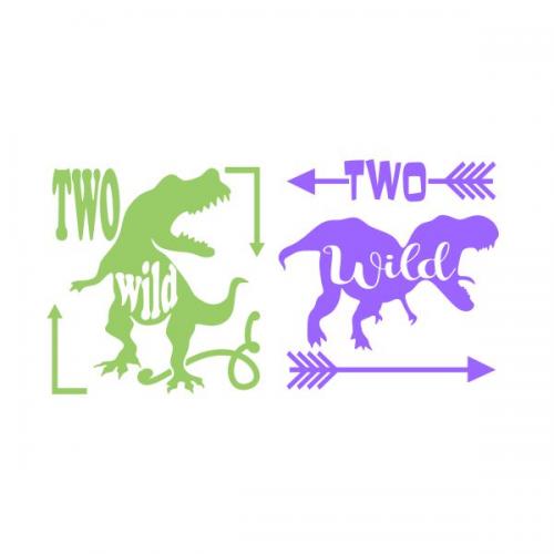 Two Wild Dinosaur SVG Cuttable Design
