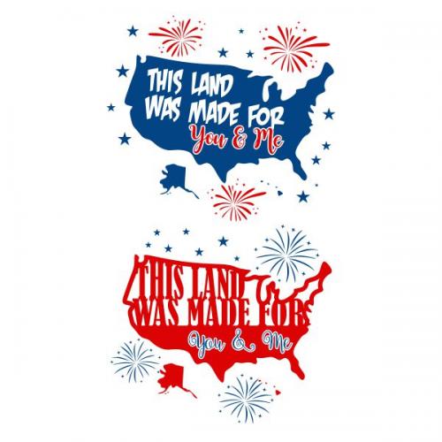USA This Land Was Made For You and Me SVG Cuttable Design