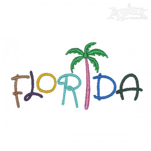 Florida Palm Tree Embroidery Design