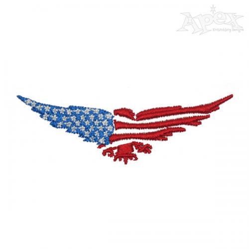 USA Flag Patriotic Eagle Embroidery Design