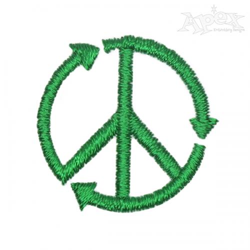 Recycle Peace Sign Embroidery Design