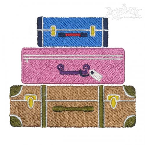 Luggage Suitcases Embroidery Design