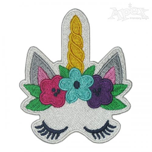 Flowers Unicorn Embroidery Design