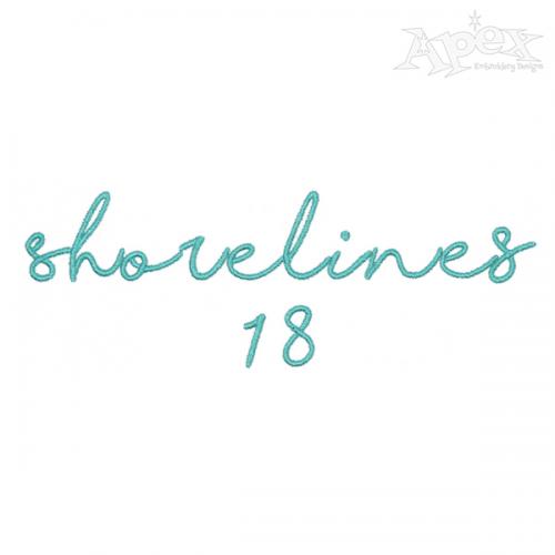 Shorelines Embroidery Font