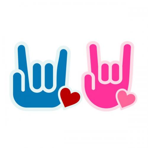 Metal Hand Sign of the Horn SVG Cuttable Design